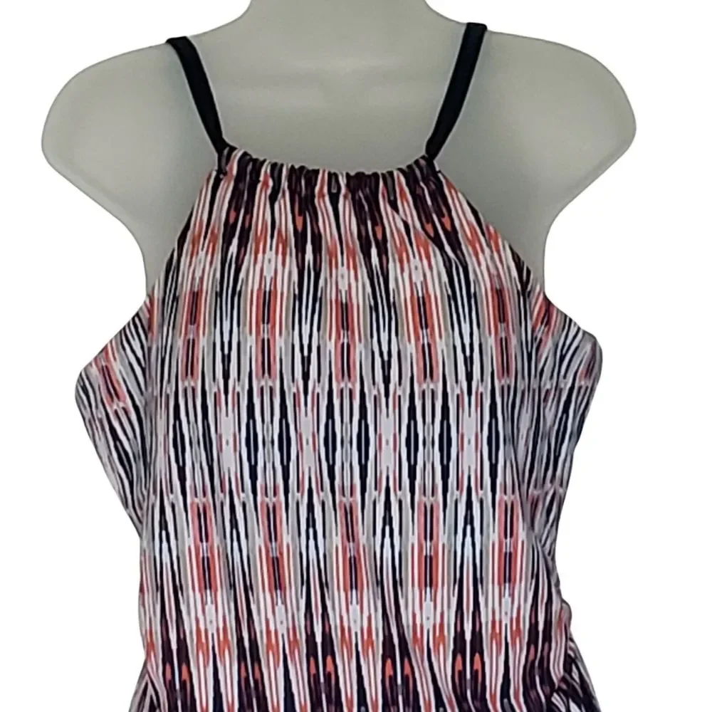 Jones New York One Piece Bathing Suit Size 10 Navy Blue White Coral‎ Swimsuit